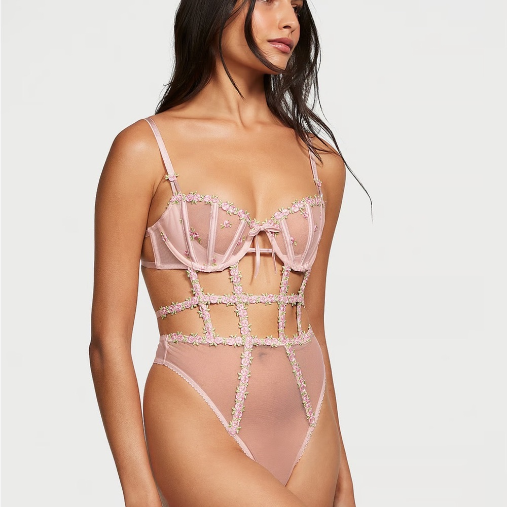 Victoria’s Secret Rosebud Embroidery Teddy